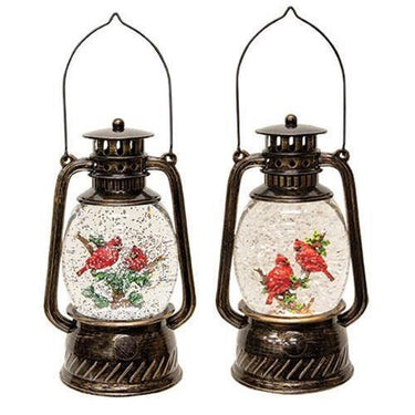 Lighted Cardinal Water Globe Lantern, Set of 2 - The Fox Decor